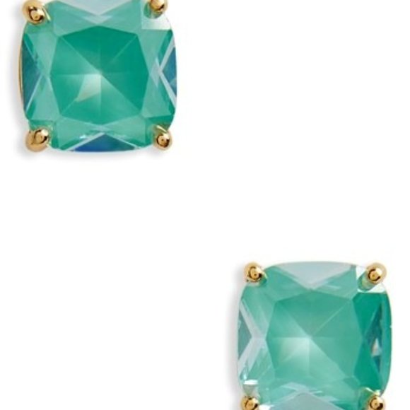 Kate Spade New York Green Gold-Tone Small Square Stud Earrings